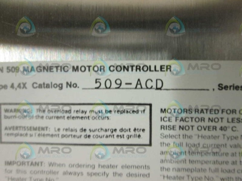 Allen Bradley 509ACD Ser. B NSFP * GENUINE * AB 509 ACD