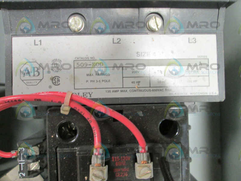 Allen Bradley 509EOD Ser. A NSNP * GENUINE * AB 509 EOD