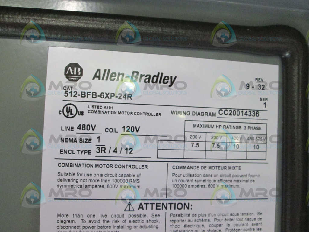 Allen Bradley 512BFB6XP24R NSFP **GENUINE** AB 512 BFB 6XP 24R