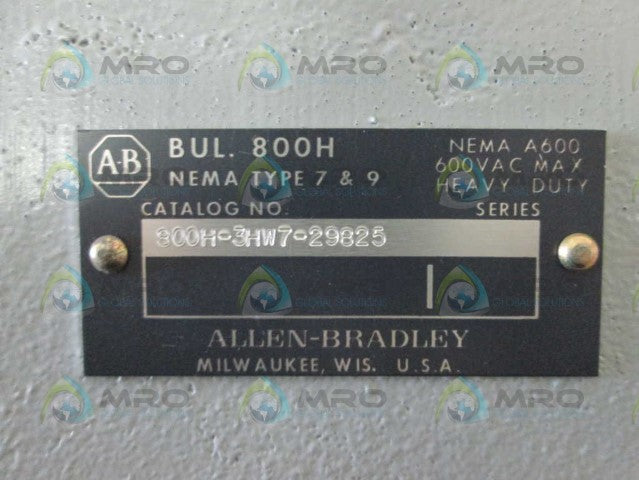 Allen Bradley 800H3HW729825 NSFP **GENUINE** AB 800H 3HW729825