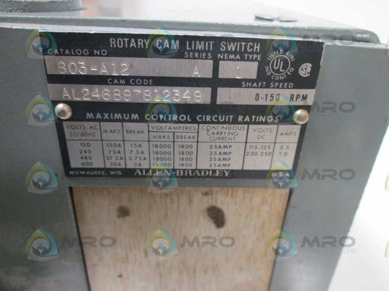 Allen Bradley 803A12 NSNP * GENUINE * AB 803 A12