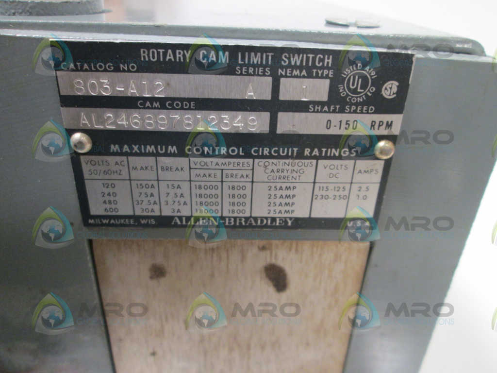 Allen Bradley 803A12 NSNP **GENUINE** AB 803 A12