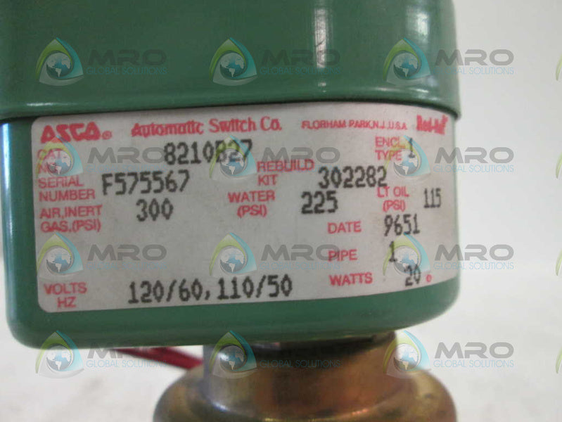 Asco 8210B27 NSFP ** GENUINE ** 120/60 110/50