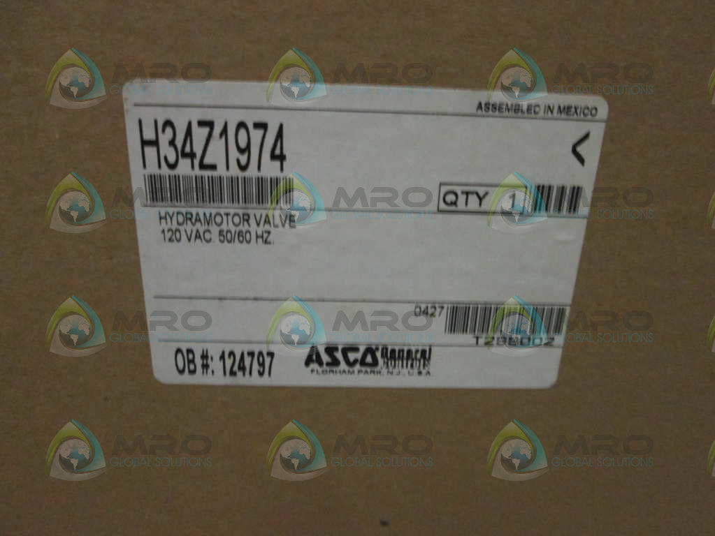 Asco H34Z1974 Valve NSFP ** GENUINE ** 120VAC