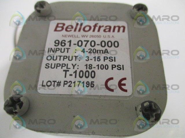 BELLOFRAM 961-070-000 PRESSURE TRANSDUCER *USED*