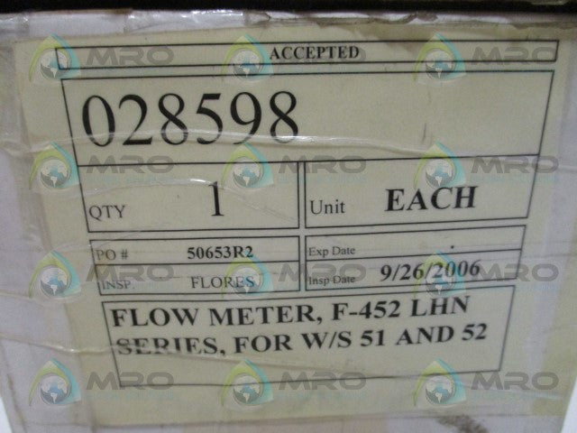 BLUE-WHITE F-452N FLOW METER *NEW IN BOX*