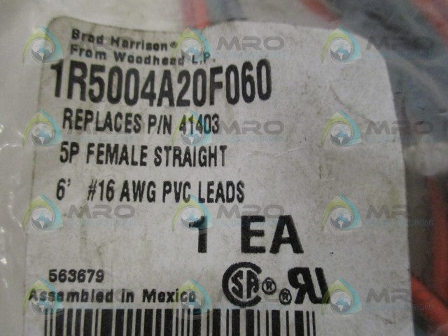 DANIEL WOODHEAD MINI-CHANGE 1R5004A20F060 41403 RECEPTACLE *NEW IN FACTORY BAG*