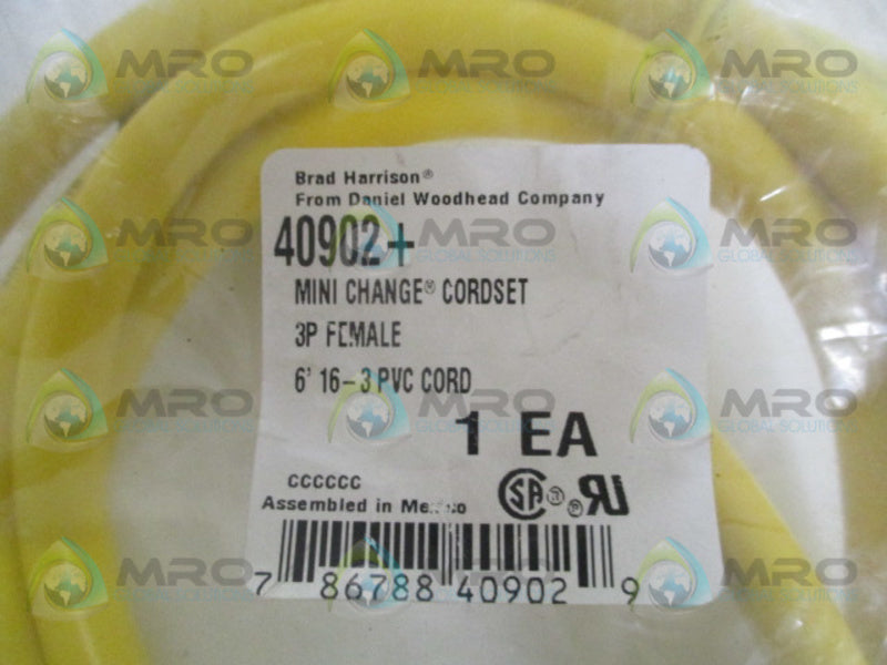 DANIEL WOODHEAD 40902+ CORDSET * NEW IN FACTORY BAG *
