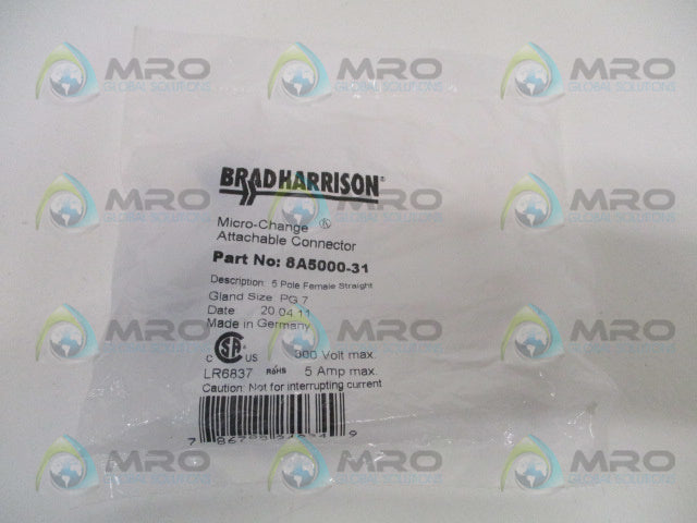 DANIEL WOODHEAD 8A5000-31 ATTACHABLE CONNECTOR *NEW IN FACTORY BAG*