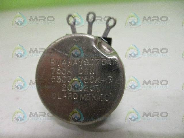 CLAROSTAT 53C3750K RV4NAYSD754A POTENTIOMETER 750K OHMS *NEW IN BOX*