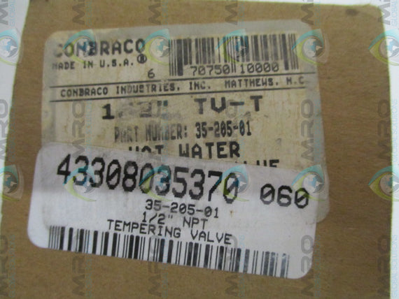 CONBRACO TV-T 35-205-01 HOT WATER PRESSURE REDUCING VALVE 1/2" *NEW IN BOX*
