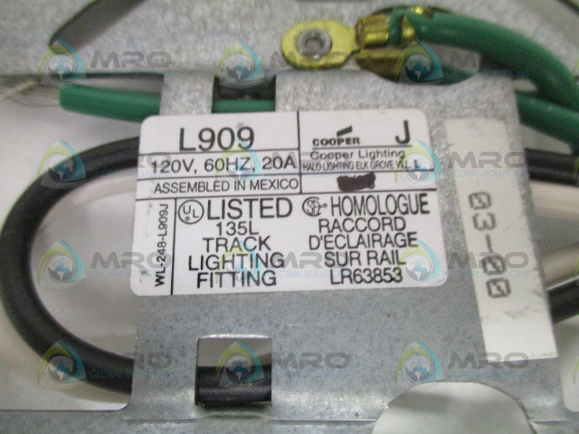COOPER HALO POWER-TRAC L909-P CONNECTOR FLOATING CANOPY *NEW IN BOX*
