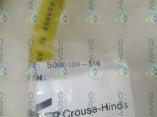 CROUSE-HINDS 5000109-316 CABLE ASSEMBLY *NEW NO BOX*