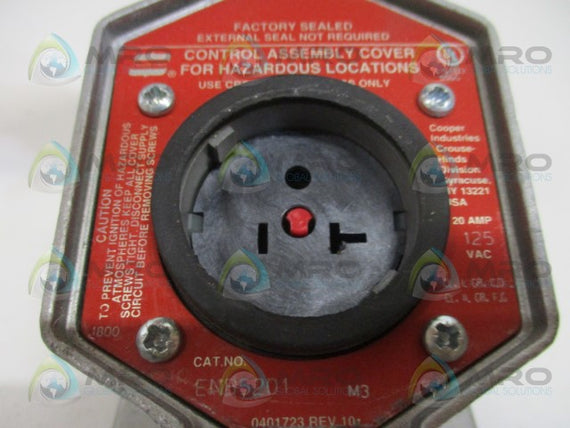 CROUSE-HINDS ENR5201 EXPLOSION-PROOF CONTROL ASSEMBLY COVER *USED*