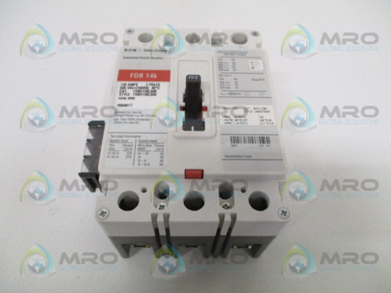 CUTLER HAMMER FDB3150LS08 CIRCUIT BREAKER 150A *NEW IN BOX*