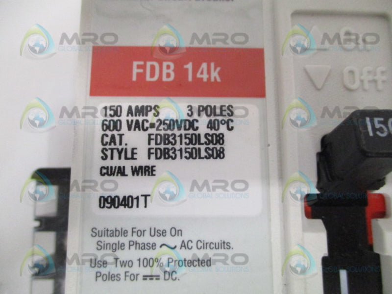 CUTLER HAMMER FDB3150LS08 CIRCUIT BREAKER 150A *NEW IN BOX*
