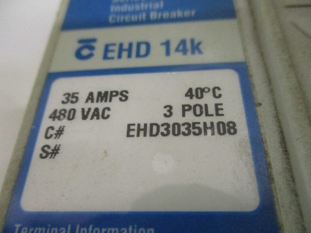 CUTLER HAMMER EHD3035H08 CIRCUIT BREAKER 35A *USED*