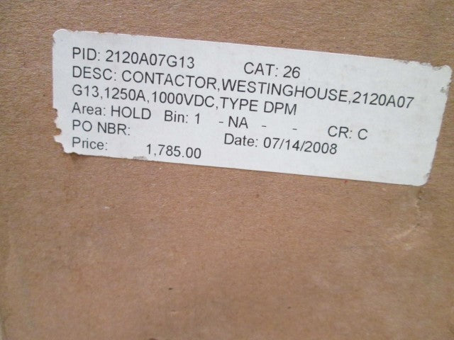 Cutler Hammer 2120A07G13 NSFP ** GENUINE ** Eaton Westinghouse