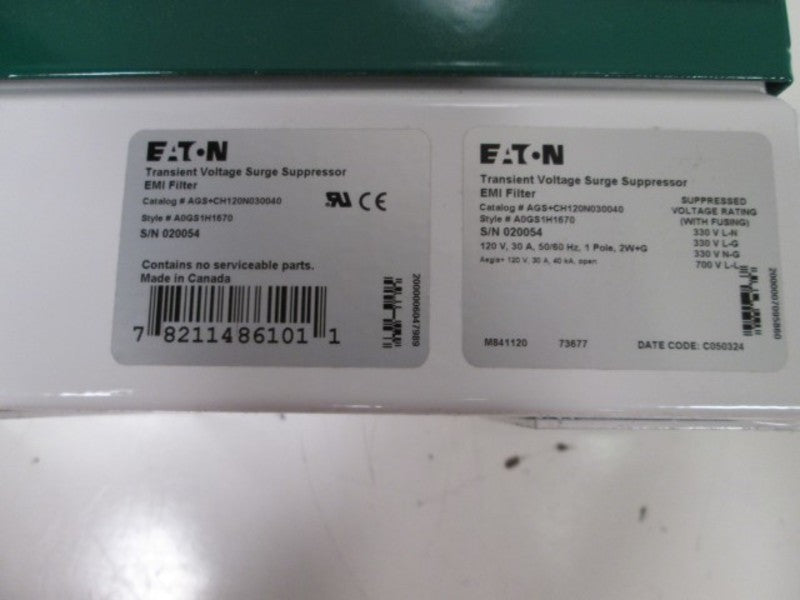 Cutler Hammer AGSCH120N030040 NSFP * GENUINE * Eaton Westinghouse