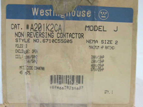 Cutler Hammer Eaton A201K2CA NSFP * GENUINE * Westinghouse CH A201K 2CA