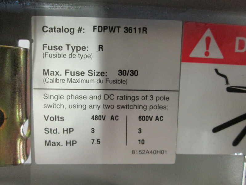 Cutler Hammer FDPWT3611R NSFP * GENUINE * Eaton Westinghouse