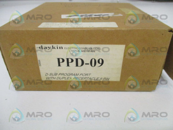 DAYKIN PPD-09 D-SUB PROGRAM PORT WITH DUPLEX RECEPTACLE 9 PIN *NEW IN BOX*