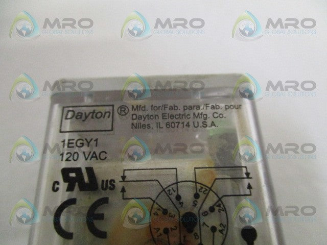 DAYTON 1EGY1 RELAY 120VAC *USED*
