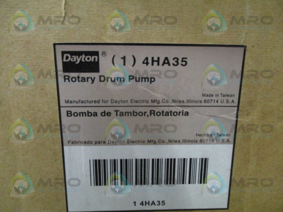 DAYTON 4HA35 ROTARY DRUM PUMP *NEW IN BOX*