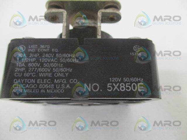 DAYTON 5X850E POWER RELAY 120V *USED*