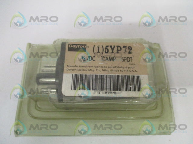 DAYTON 5YP72 RELAY 12VDC *NEW IN ORIGINAL PACKAGE*