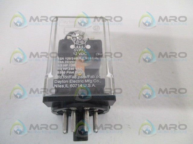 DAYTON 5YP72 RELAY 12VDC *NEW IN ORIGINAL PACKAGE*