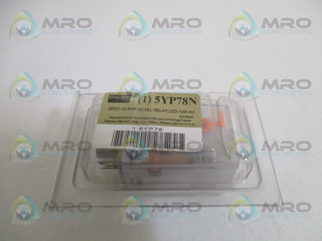 DAYTON 5YP78N RELAY 120VAC *NEW IN ORIGINAL PACKAGE*