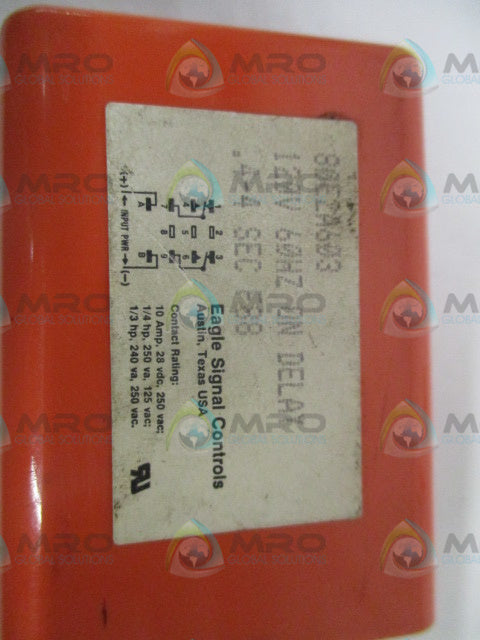 EAGLE SIGNAL 80E2A603 TIME DELAY RELAY .4-4SEC 120V *USED*