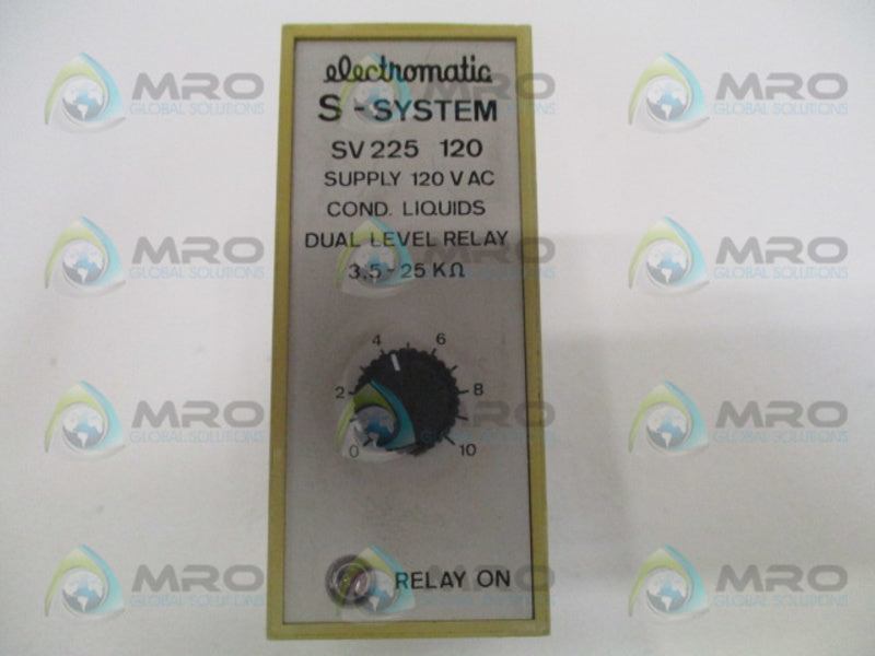 ELECTROMATIC SV225120 COND. LIQUIDS DUAL LEVEL RELAY *USED*