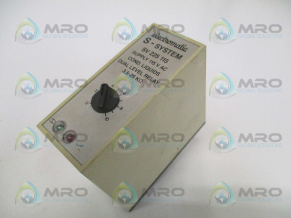 ELECTROMATIC SV225115 COND. LIQUIDS DUAL LEVEL RELAY 115V *USED*