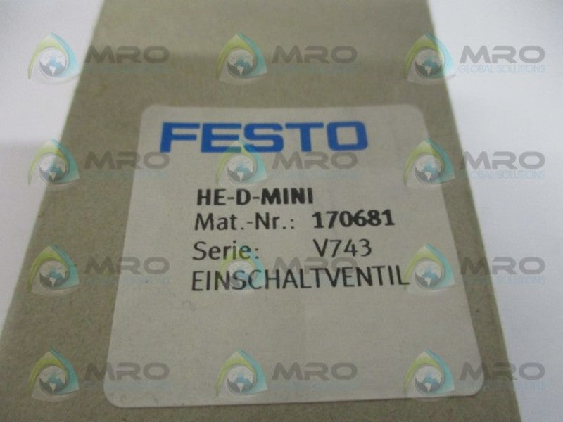 FESTO HE-D-MINI ON/OFF VALVE *NEW IN BOX*