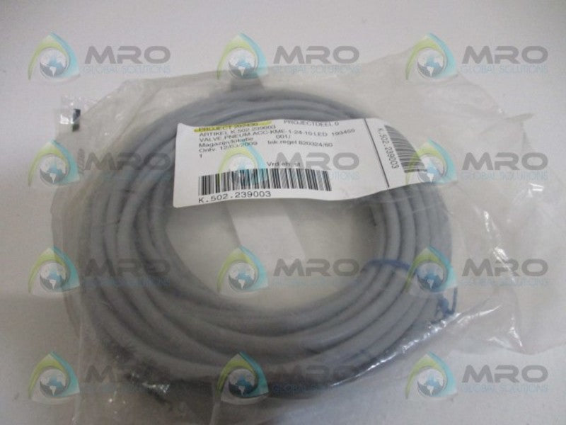 FESTO KME-1-24-10-LED PLUG SOCKET CABLE *NEW IN FACTORY BAG*