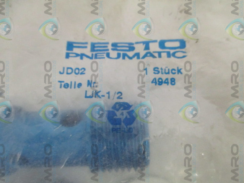 FESTO LJK-1/2 ELBOW FITTING *NEW IN FACTORY BAG*