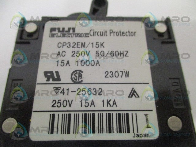 FUJI ELECTRIC CP32EM/15K CIRCUIT PROTECTOR 15A *NEW NO BOX*