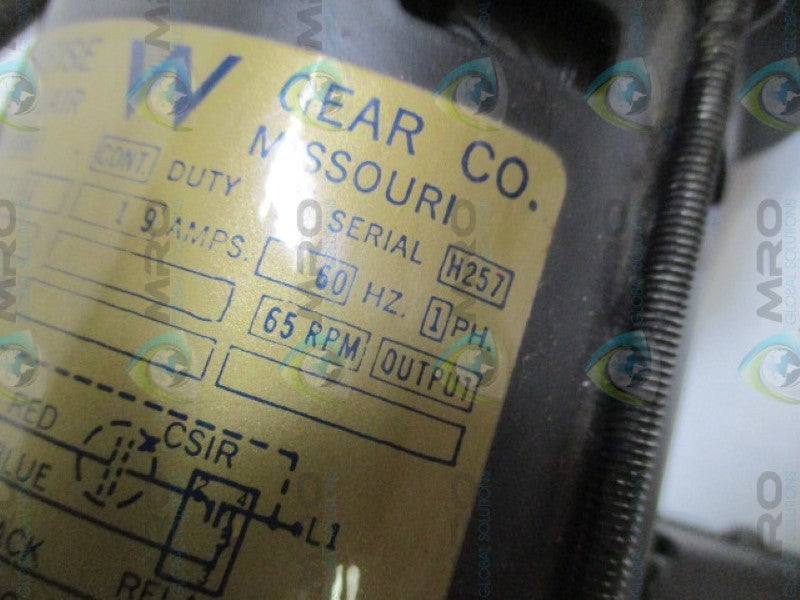 VON WEISE V03569AD88 GEAR MOTOR 1/10HP 65 RPM UNMP