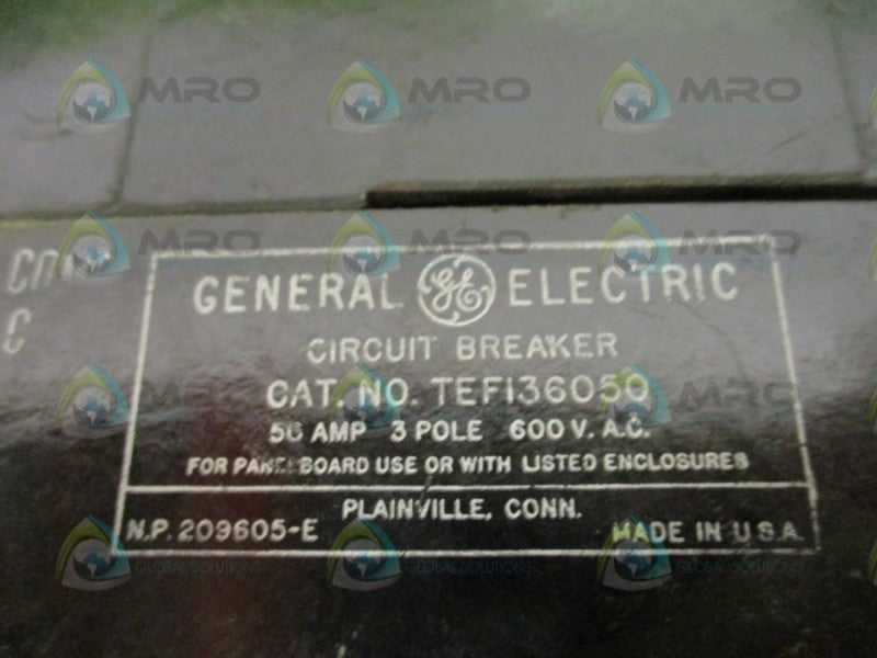 GENERAL ELECTRIC TEF136050 CIRCUIT BREAKER 50A *NEW NO BOX*