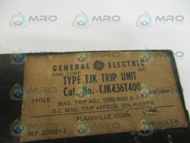 GENERAL ELECTRIC TJK436T400 TRIP UNIT 400A *USED*