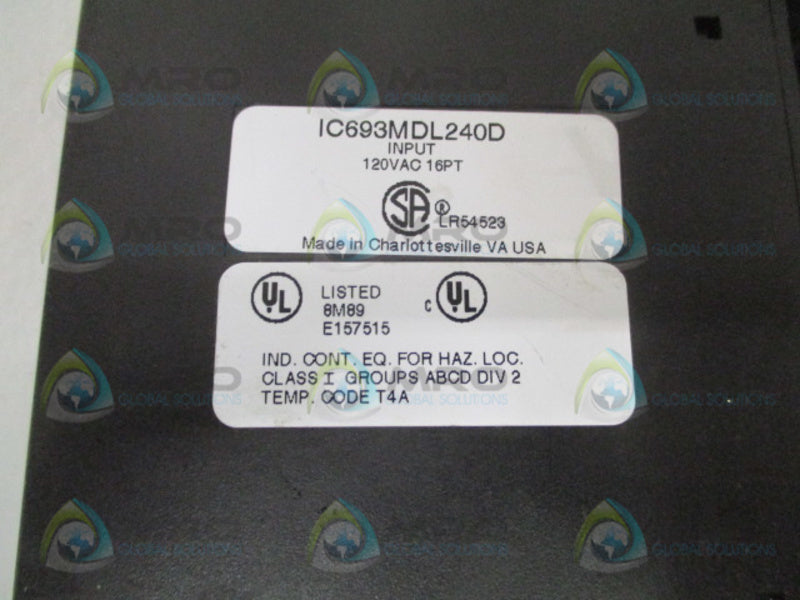 GE FANUC IC693MDL240D INPUT MODULE *USED*