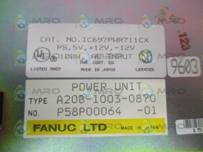 GE FANUC IC697PWR711B A20B-1003-0870 PROGRAMMABLE CONTROLLER *NEW NO BOX*