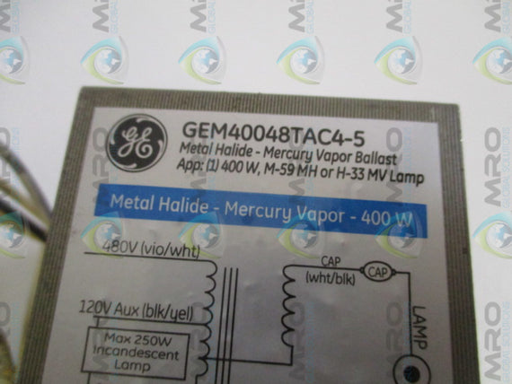GENERAL ELECTRIC GEM40048TAC4-5 BALLAST REPLACEMENT KIT *NEW IN BOX*