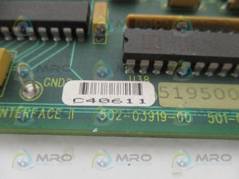 GIDDINGS & LEWIS 572-03919-00 502-03919-00 COMMUNICATION INTERFACE BOARD *USED*