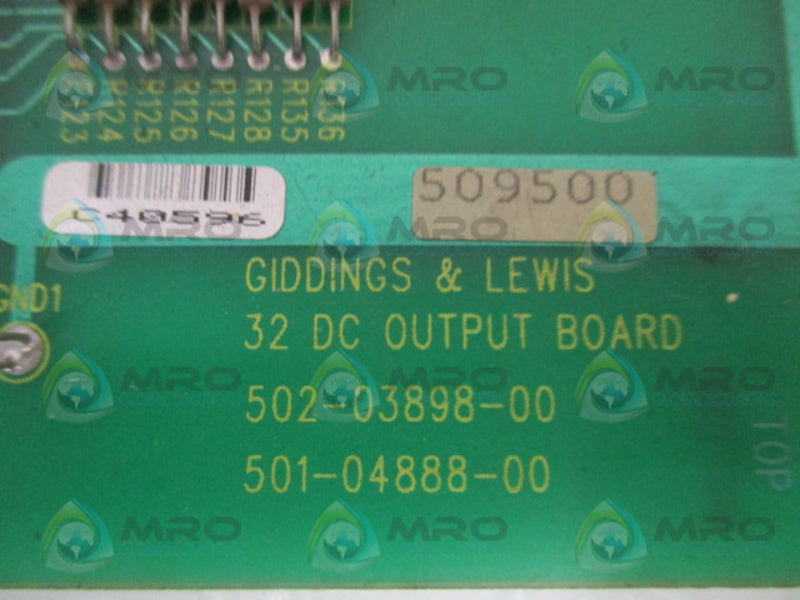 GIDDINGS & LEWIS 502-03898-00 PLC MODULE 32 DC OUTPUT BOARD *USED*