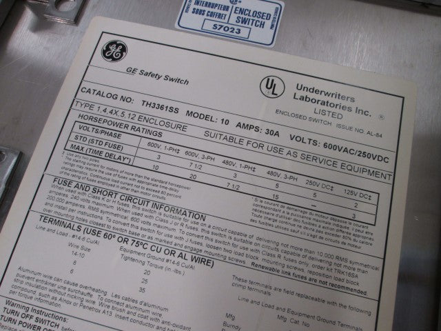 General Electric TH3361SS  NSNP **GENUINE** TH336 1SS