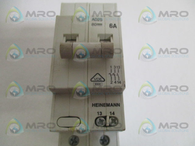 HEINEMANN AD2S-Y3-6 AD2S-B3B2-LO-DN-H-A-61 CIRCUIT BREAKER 6A *NEW NO BOX*