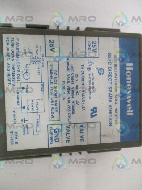 HONEYWELL S87C1006 DIRECT SPARK IGNITION MODULE *USED*
